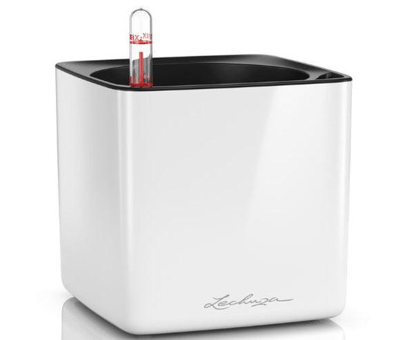 Вазон Lechuza Cube Glossy 14, білий