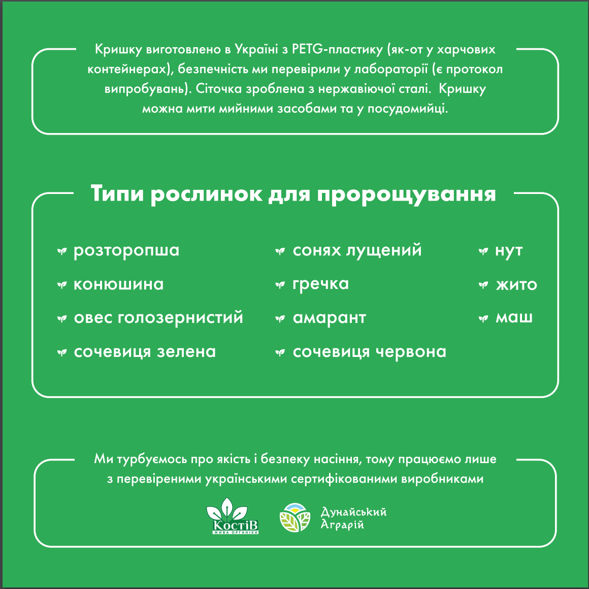 Набір для пророщування насіння