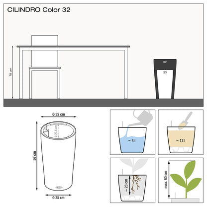 Вазон Lechuzа Cilindro color 32, білий