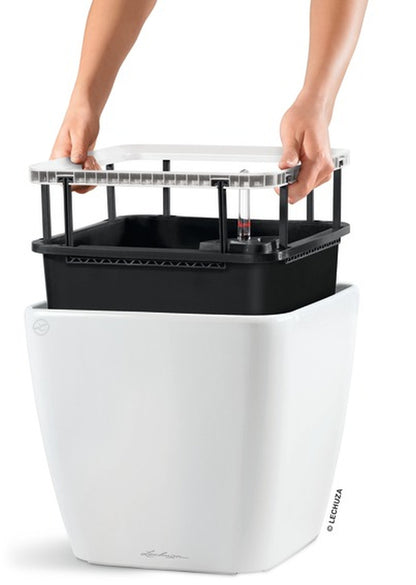 Вазон Lechuzа Quadro Premium LS 35, білий