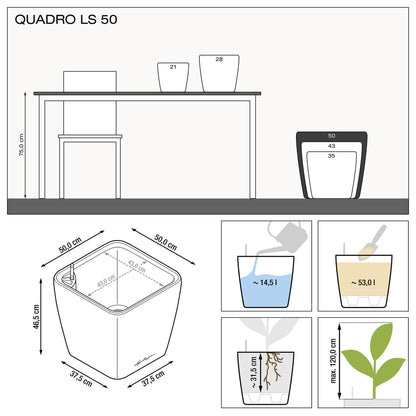 Вазон Lechuzа Quadro Premium LS 50, антрацит