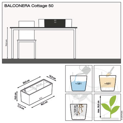 Вазон Lechuza Balconera Cottage 50, мокко