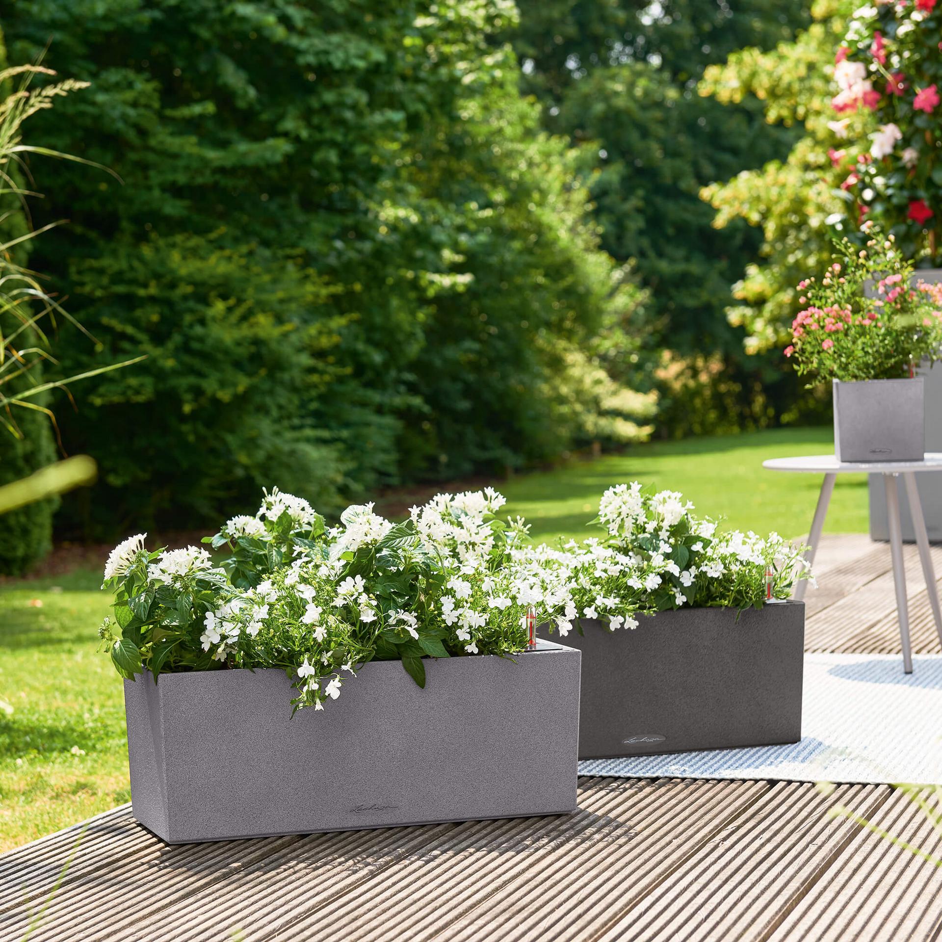 Вазон Lechuza Balconera Stone 50, графітово-чорний