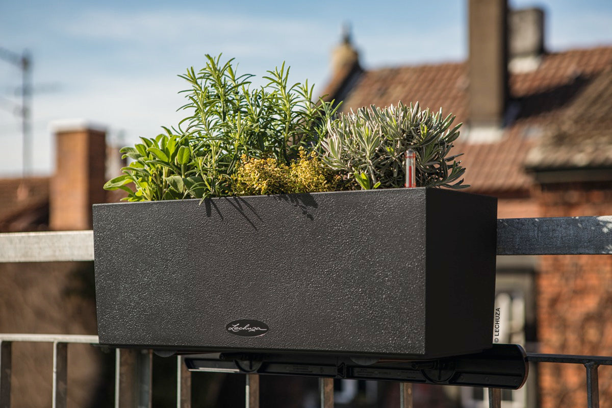 Вазон Lechuza Balconera Stone 50, графітово-чорний