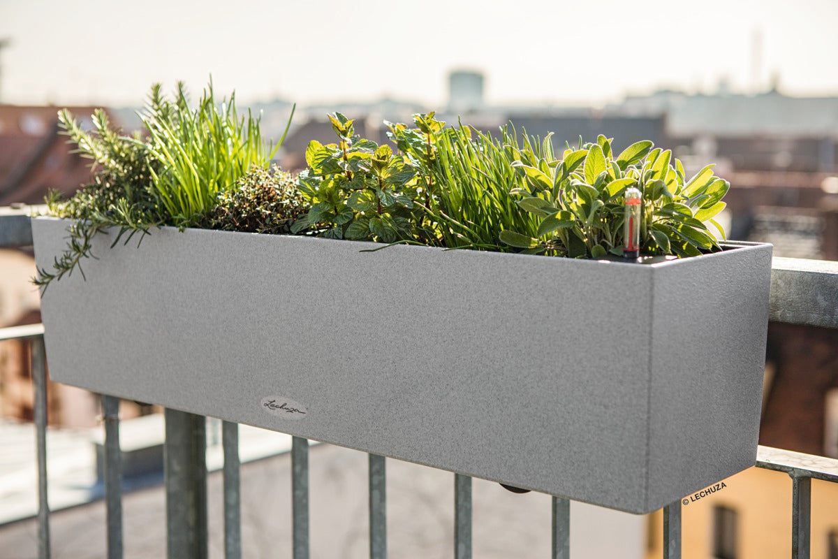 Вазон Lechuza Balconera Stone 80, сірий-камінь