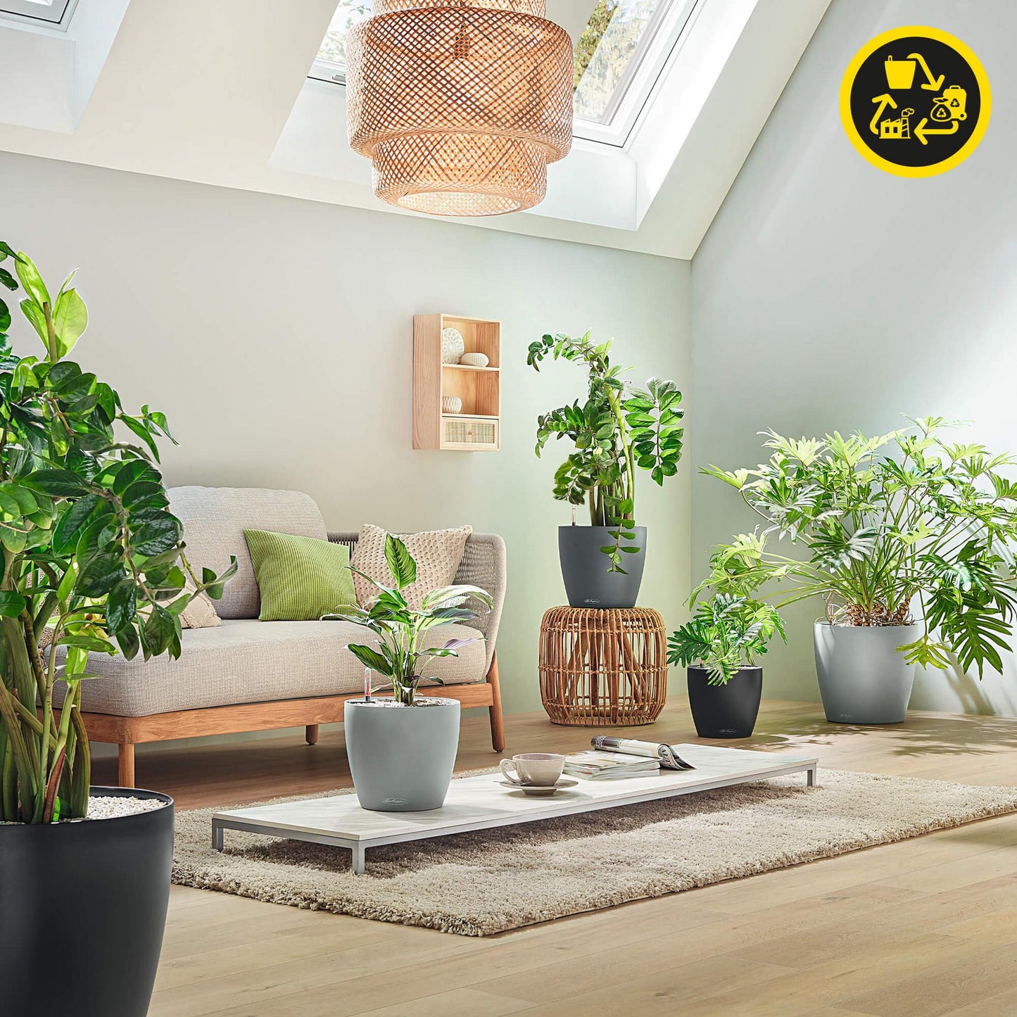 Вазон Lechuza CLASSICO Color ECO 43  сірий