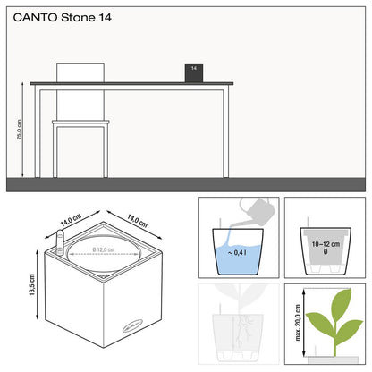 Вазон Lechuza Canto Stone 14, кварцовий білий