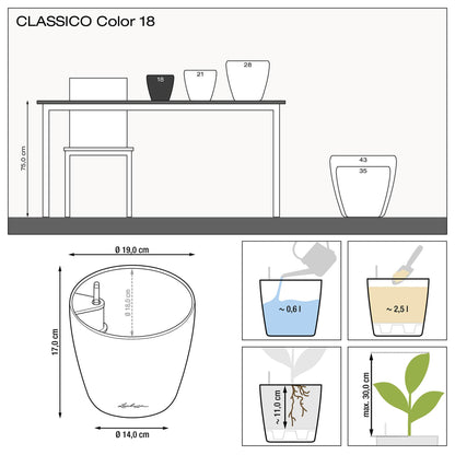 Вазон Lechuza Classico Color 18, сірий