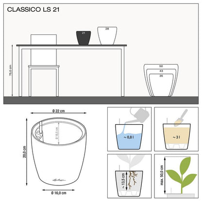 Вазон Lechuza Classico Premium LS 21, сіро-коричневий