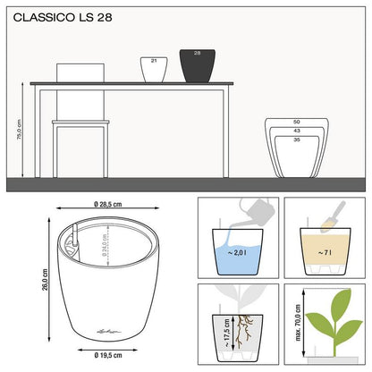 Вазон Lechuza Classico Premium LS 28, сіро-коричневий