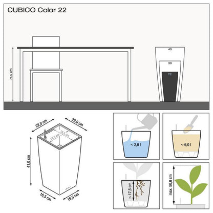 Вазон Lechuza Cubico Color 22, білий