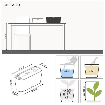 Вазон Lechuza Delta Premium 20, білий