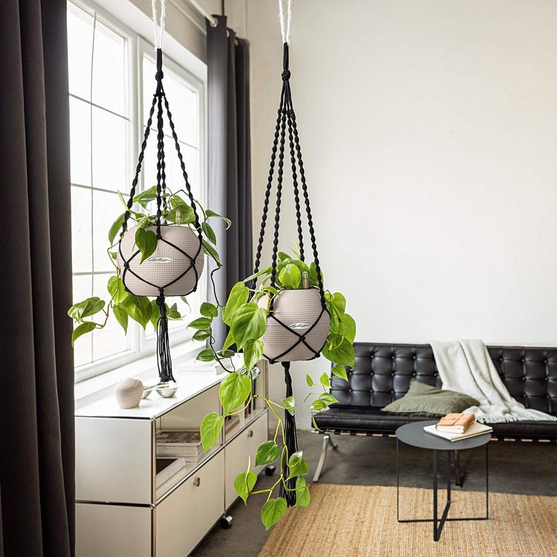 Підвіс Lechuza Macramé BOHO 90 см вугільний