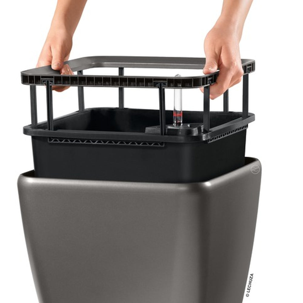Вазон Lechuza Quadro Premium LS 21, антрацит