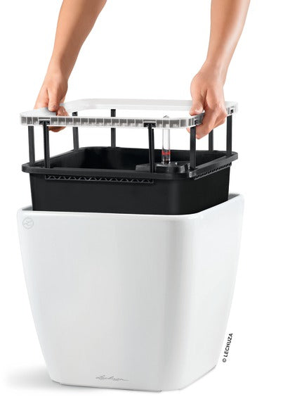 Вазон Lechuza Quadro Premium LS 28, білий